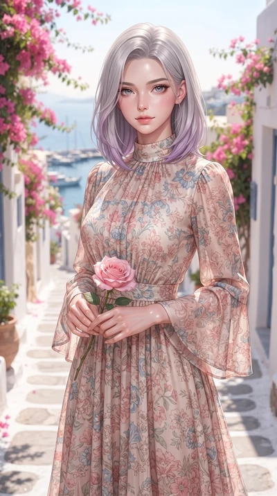 score_9, masterpiece, best quality, ultra-detailed, high-budget anime keyframe, editorial fashion photography, tasteful artistic composition, Caucasian woman woman. close-up cowboy shot from the waist and thighs up, the character dominates the compos