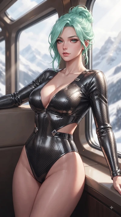 score_9, masterpiece, best quality, ultra-detailed, high-budget anime keyframe, editorial fashion photography, tasteful artistic composition, Japanese woman woman. close-up cowboy shot from the waist and thighs up, the character dominates the composi