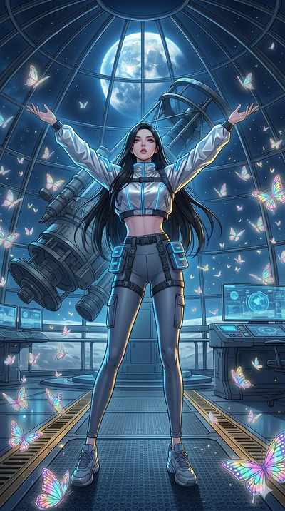 score_9, masterpiece, best quality, ultra-detailed, high-budget anime movie keyframe, cinematic anime lighting, intricate line art, Korean woman. Dynamic full-body shot stretching the vertical silhouette across the 9:16 frame. standing victoriously i