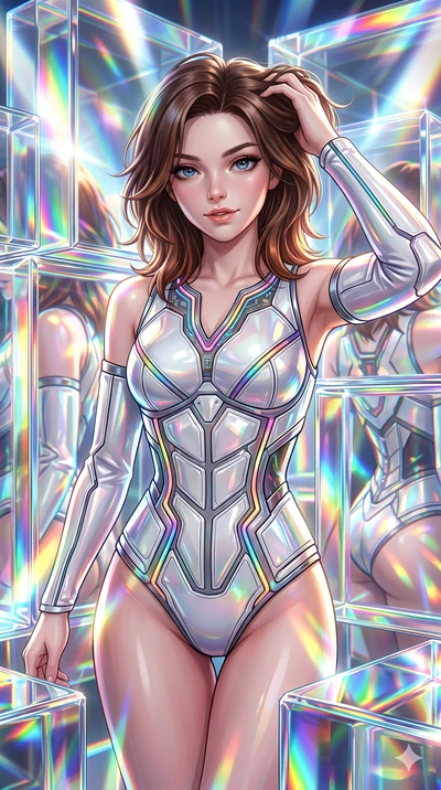 score_9, masterpiece, best quality, ultra-detailed, high-budget anime keyframe, semi-realistic 3D game render, Korean woman. Upper body close-up from the thighs up, character filling the screen for maximum presence. She is moving with dynamic energy,
