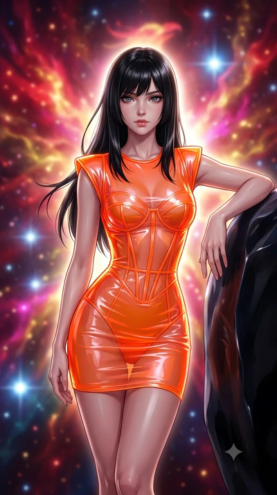 score_9, masterpiece, best quality, ultra-detailed, high-budget anime keyframe, editorial fashion photography, tasteful artistic composition, Caucasian woman, strictly human ears. close-up cowboy shot from the waist and thighs up, the character domin