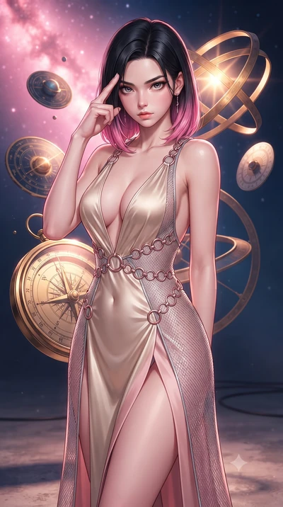 score_9, masterpiece, best quality, ultra-detailed, high-budget anime keyframe, editorial fashion photography, tasteful artistic composition, Korean woman. close-up cowboy shot from the waist and thighs up, the character dominates the composition, fi