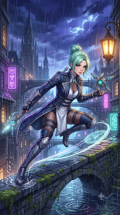 a high-budget anime keyframe character