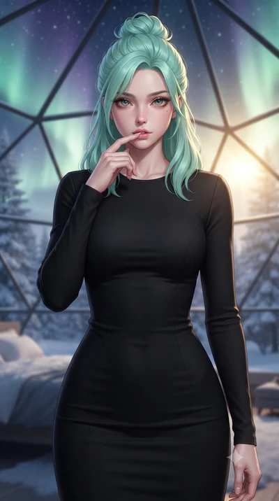 score_9, masterpiece, best quality, ultra-detailed, high-budget anime keyframe, editorial fashion photography, tasteful artistic composition, Japanese woman woman. close-up cowboy shot from the waist and thighs up, the character dominates the composi
