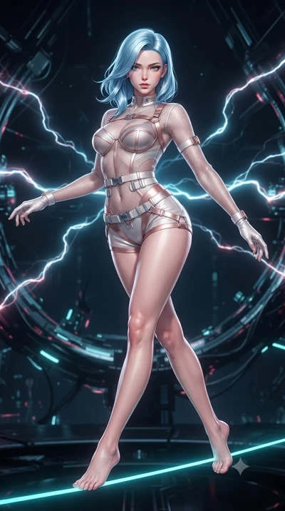 score_9, masterpiece, best quality, ultra-detailed, high-budget anime keyframe, editorial fashion photography, tasteful artistic composition, Korean woman. low angle full-body shot from head to toe showing her feet, filling the entire 9:16 vertical f