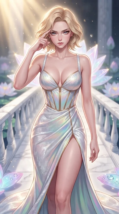 score_9, masterpiece, best quality, ultra-detailed, high-budget anime keyframe, editorial fashion photography, tasteful artistic composition, Caucasian woman. close-up cowboy shot from the waist and thighs up, the character dominates the composition,