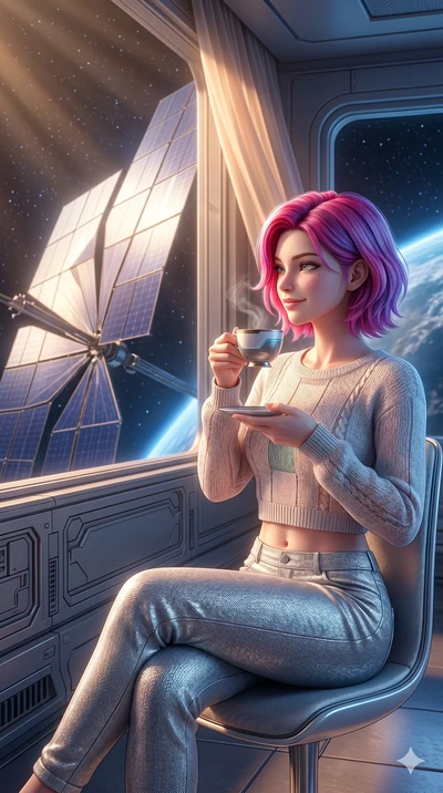 score_9, masterpiece, best quality, ultra-detailed, high-budget anime keyframe, semi-realistic 3D game render, Caucasian woman, strictly human ears. Upper body close-up from the thighs up, character filling the screen for maximum presence. On a priva