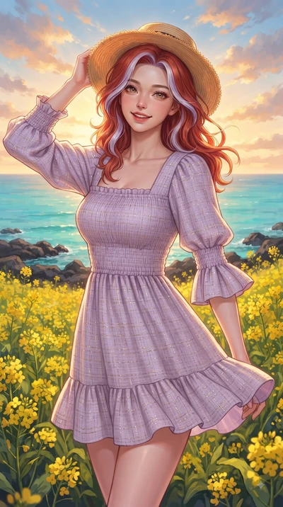 score_9, masterpiece, best quality, ultra-detailed, high-budget anime keyframe, editorial fashion photography, tasteful artistic composition, Caucasian woman. close-up cowboy shot from the waist and thighs up, the character dominates the composition,