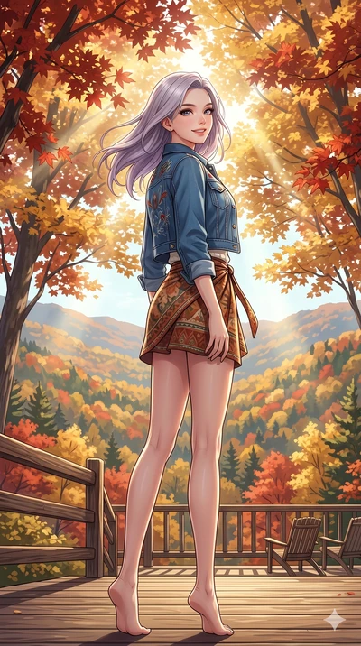 score_9, masterpiece, best quality, ultra-detailed, high-budget anime keyframe, vibrant anime aesthetic, Caucasian woman, strictly human ears. low angle full-body shot from head to toe showing her feet, filling the entire 9:16 vertical frame with her