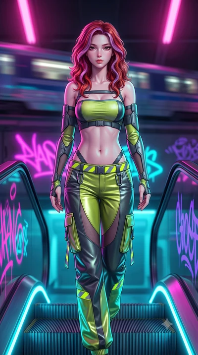 score_9, masterpiece, best quality, ultra-detailed, high-budget anime keyframe, semi-realistic 3D game render, editorial fashion photography, tasteful artistic composition, Caucasian woman. close-up cowboy shot from the waist and thighs up, the chara