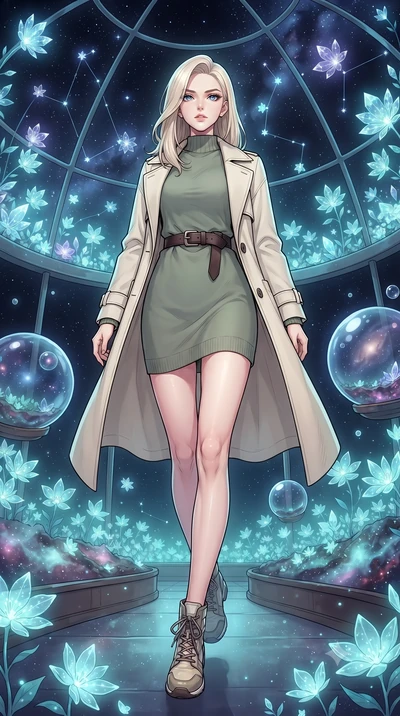 score_9, masterpiece, best quality, ultra-detailed, high-budget anime keyframe, gorgeous anime illustration, with clean line-art and distinct ink outlines, Caucasian woman, strictly human ears. low angle full-body shot from head to toe showing her fe