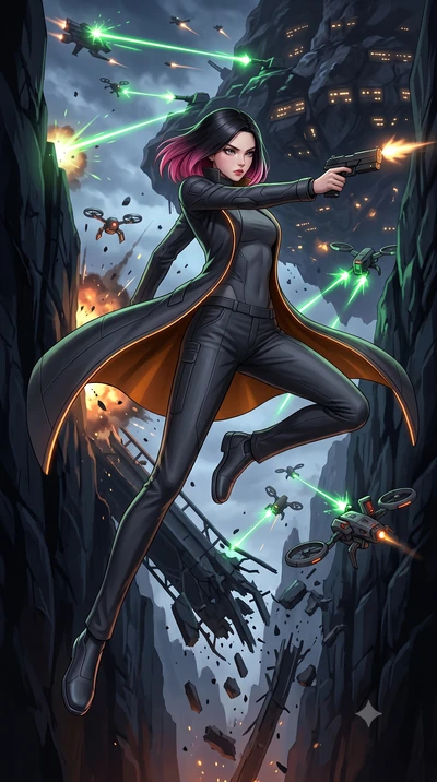 score_9, masterpiece, best quality, ultra-detailed, high-budget anime keyframe, editorial fashion photography, tasteful artistic composition, Korean woman. low angle full-body shot from head to toe showing her feet, filling the entire 9:16 vertical f