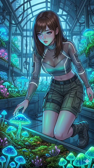 score_9, masterpiece, best quality, ultra-detailed, high-budget anime keyframe, editorial fashion photography, tasteful artistic composition, Korean woman. Upper body close-up from the thighs up, character filling the screen for maximum presence. Sta