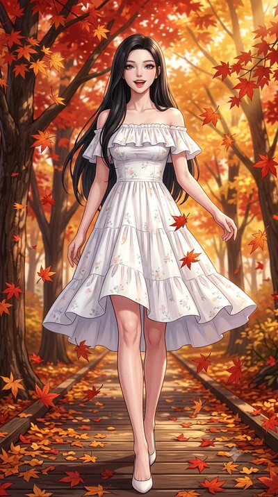 score_9, masterpiece, best quality, ultra-detailed, high-budget anime keyframe, semi-realistic 3D game render, editorial fashion photography, tasteful artistic composition, Korean woman. low angle full-body shot from head to toe showing her feet, fil