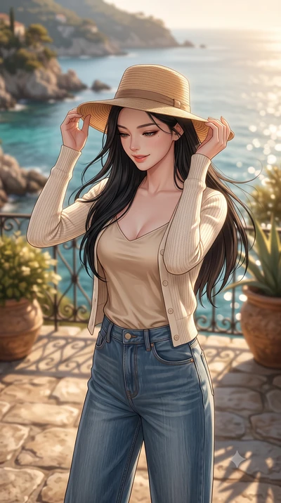 score_9, masterpiece, best quality, ultra-detailed, high-budget anime keyframe, editorial fashion photography, tasteful artistic composition, Korean woman woman. close-up cowboy shot from the waist and thighs up, the character dominates the compositi