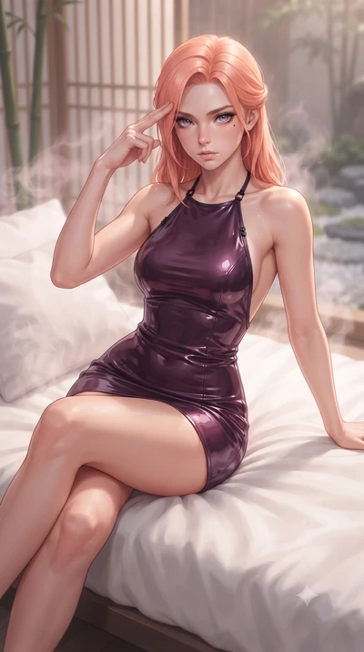score_9, masterpiece, best quality, ultra-detailed, high-budget anime keyframe, editorial fashion photography, tasteful artistic composition, Japanese woman. close-up cowboy shot from the waist and thighs up, the character dominates the composition, 
