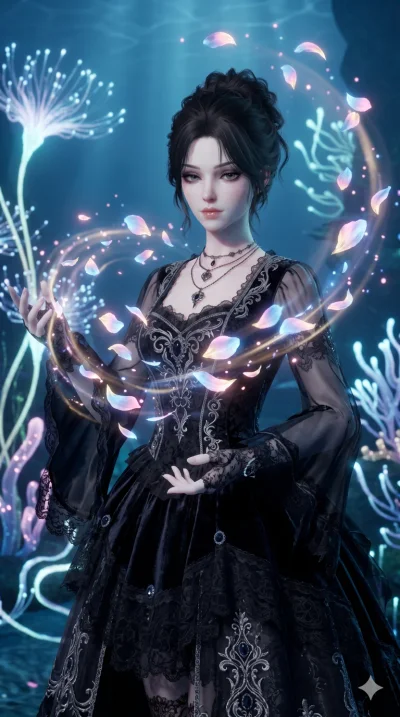 score_9, masterpiece, best quality, ultra-detailed, Semi-realistic 3D Game Render, high-fidelity character model, intricate textures, dynamic particle effects, Unreal Engine 5 aesthetic, crisp 3D depth, Caucasian woman with pale skin and refined feat