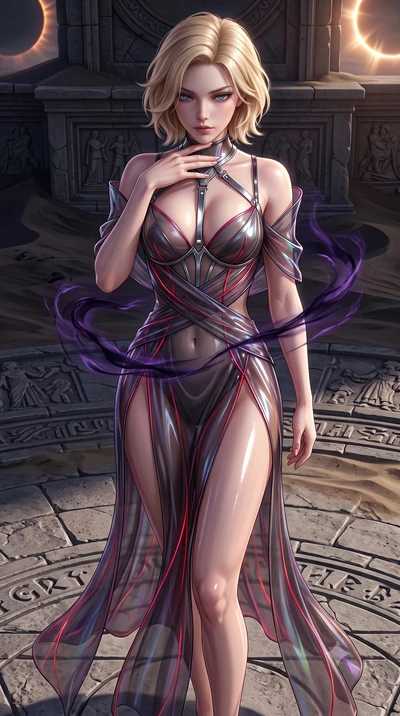 score_9, masterpiece, best quality, ultra-detailed, high-budget anime keyframe, semi-realistic 3D game render, editorial fashion photography, tasteful artistic composition, Caucasian woman. close-up cowboy shot from the waist and thighs up, the chara