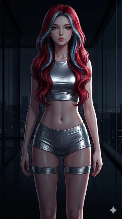 score_9, masterpiece, best quality, ultra-detailed, high-budget anime keyframe, editorial fashion photography, tasteful artistic composition, Caucasian woman, strictly human ears. cowboy shot from the thighs up, character and outfit filling the frame