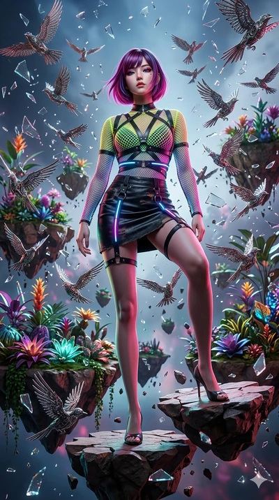 score_9, masterpiece, best quality, ultra-detailed, Set A: High-budget Anime Keyframe, Japanese woman in a cinematic setting. Cinematic lighting, vibrant colors, dramatic shadows, 2k, ultra detail, master piece, 9:16 ratio. Image Identifier: image_44
