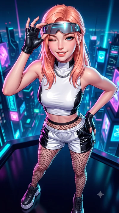 score_9, masterpiece, best quality, ultra-detailed, high-budget anime keyframe, semi-realistic 3D game render, editorial fashion photography, tasteful artistic composition, Japanese woman. close-up cowboy shot from the waist and thighs up, the charac