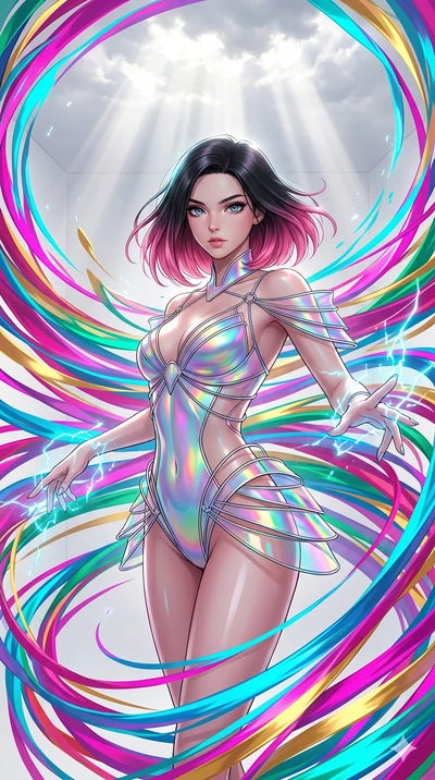 score_9, masterpiece, best quality, ultra-detailed, high-budget anime keyframe, editorial fashion photography, tasteful artistic composition, Korean woman. upper body close-up from the thighs up, character filling the screen for maximum presence. spi