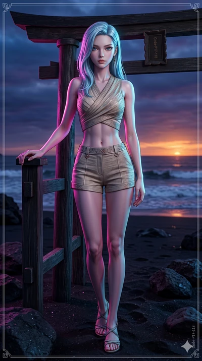 score_9, masterpiece, best quality, ultra-detailed, high-budget anime keyframe, editorial fashion photography, tasteful artistic composition, Korean woman. cowboy shot from the thighs up, character and outfit filling the frame for maximum editorial p