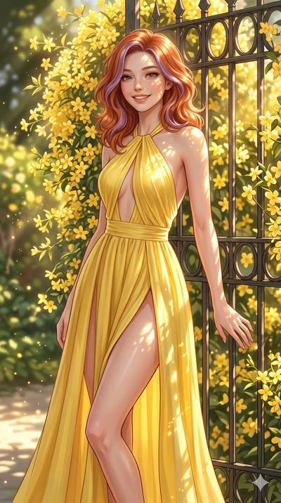 score_9, masterpiece, best quality, ultra-detailed, high-budget anime keyframe, editorial fashion photography, tasteful artistic composition, Caucasian woman, strictly human ears. cowboy shot from the thighs up, character and outfit filling the frame