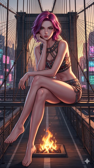 score_9, masterpiece, best quality, ultra-detailed, high-budget anime keyframe, editorial fashion photography, tasteful artistic composition, Caucasian woman, strictly human ears. cowboy shot from the thighs up, character and outfit filling the frame