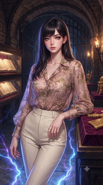 score_9, masterpiece, best quality, ultra-detailed, high-budget anime keyframe, editorial fashion photography, tasteful artistic composition, Caucasian woman, strictly human ears. close-up cowboy shot from the waist and thighs up, the character domin
