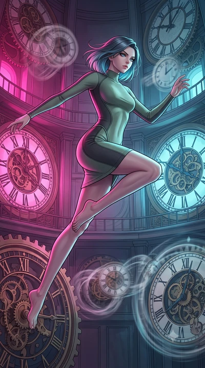 score_9, masterpiece, best quality, ultra-detailed, high-budget anime keyframe, editorial fashion photography, tasteful artistic composition, Caucasian woman, strictly human ears. low angle full-body shot from head to toe showing her feet, filling th
