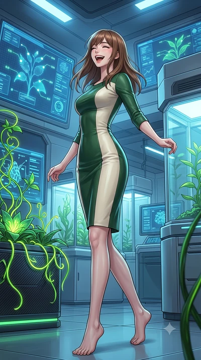 score_9, masterpiece, best quality, ultra-detailed, high-budget anime keyframe, editorial fashion photography, tasteful artistic composition, Korean woman. low angle full-body shot from head to toe showing her feet, filling the entire 9:16 vertical f
