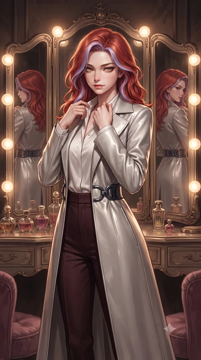 score_9, masterpiece, best quality, ultra-detailed, high-budget anime keyframe, editorial fashion photography, tasteful artistic composition, Caucasian woman. close-up cowboy shot from the waist and thighs up, the character dominates the composition,