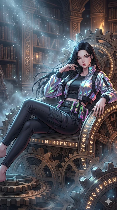 score_9, masterpiece, best quality, ultra-detailed, high-budget anime movie keyframe, cinematic anime lighting, intricate line art, Japanese woman. Upper body filling screen focusing on her alluring features and slim-fit silhouette. resting on a thro