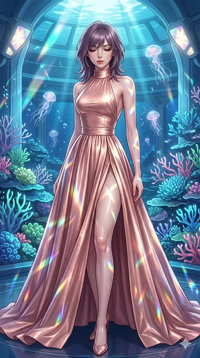 score_9, masterpiece, best quality, ultra-detailed, high-budget anime keyframe, editorial fashion photography, tasteful artistic composition, Japanese woman. cowboy shot from the thighs up, character and outfit filling the frame for maximum editorial