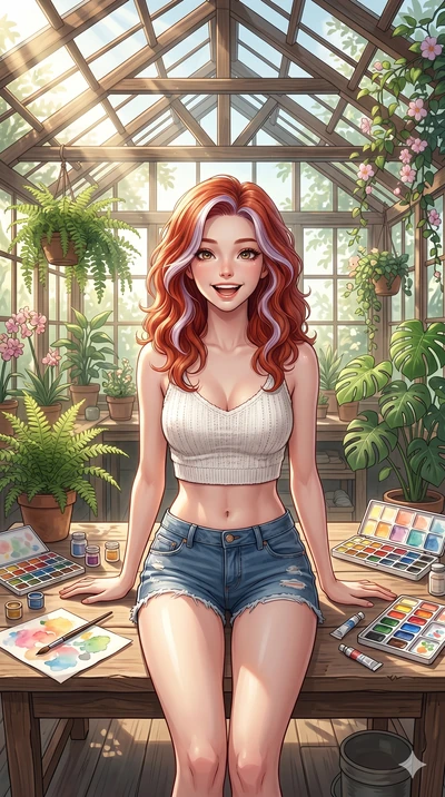 score_9, masterpiece, best quality, ultra-detailed, high-budget anime keyframe, editorial fashion photography, tasteful artistic composition, Caucasian woman, strictly human ears. cowboy shot from the thighs up, character and outfit filling the frame