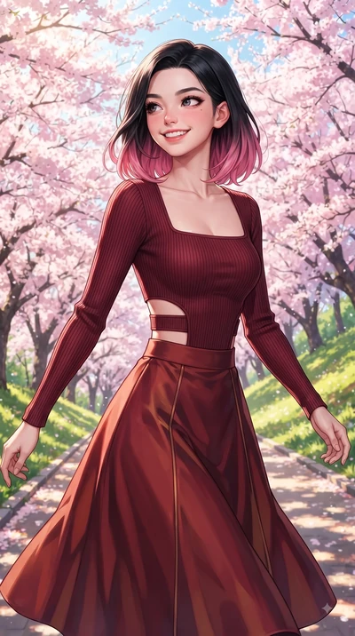 score_9, masterpiece, best quality, ultra-detailed, high-budget anime keyframe, editorial fashion photography, tasteful artistic composition, Korean woman. close-up cowboy shot from the waist and thighs up, the character dominates the composition, fi