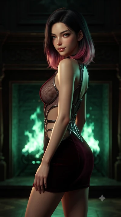 score_9, masterpiece, best quality, ultra-detailed, high-budget anime keyframe, editorial fashion photography, tasteful artistic composition, Korean woman. close-up cowboy shot from the waist and thighs up, the character dominates the composition, fi