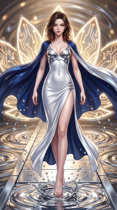score_9, masterpiece, best quality, ultra-detailed, high-budget anime keyframe, semi-realistic 3D game render, editorial fashion photography, tasteful artistic composition, Korean woman. low angle full-body shot from head to toe showing her feet, fil