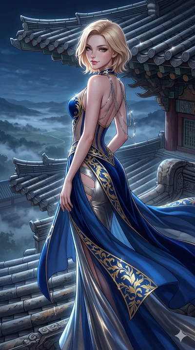 Caucasian woman. close-up cowboy shot from the waist and thighs up, the chara.