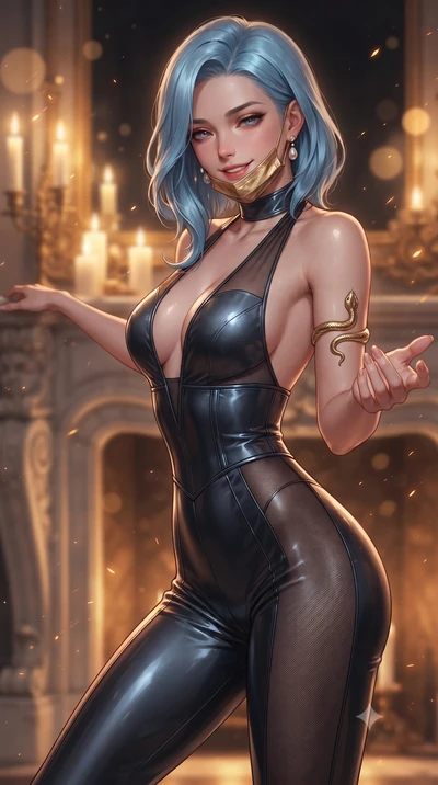 score_9, masterpiece, best quality, ultra-detailed, high-budget anime keyframe, editorial fashion photography, tasteful artistic composition, Korean woman. close-up cowboy shot from the waist and thighs up, the character dominates the composition, fi