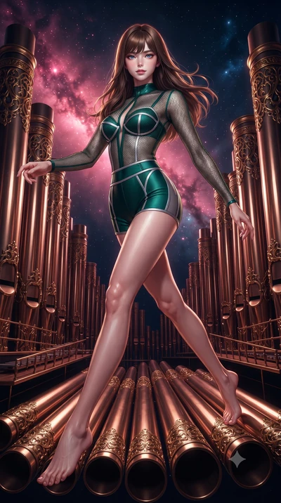 score_9, masterpiece, best quality, ultra-detailed, high-budget anime keyframe, editorial fashion photography, tasteful artistic composition, Korean woman. low angle full-body shot from head to toe showing her feet, filling the entire 9:16 vertical f