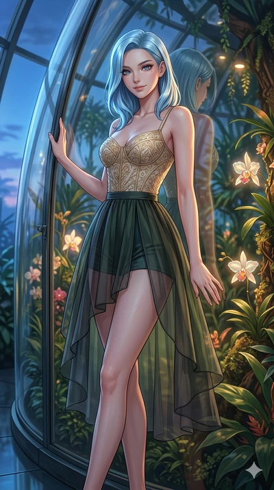score_9, masterpiece, best quality, ultra-detailed, high-budget anime keyframe, editorial fashion photography, tasteful artistic composition, Korean woman. cowboy shot from the thighs up, character and outfit filling the frame for maximum editorial p