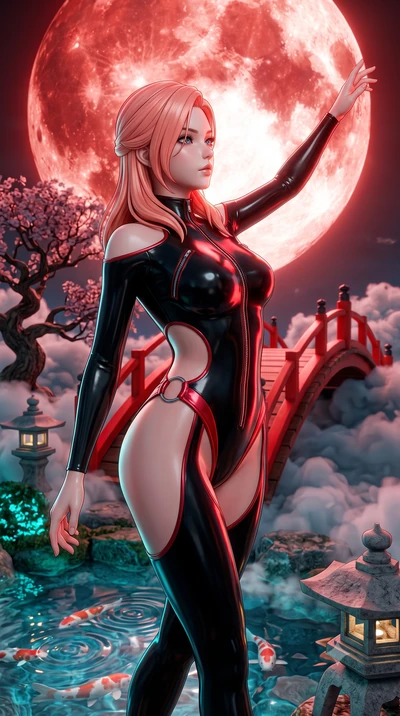 score_9, masterpiece, best quality, ultra-detailed, high-budget anime keyframe, semi-realistic 3D game render, editorial fashion photography, tasteful artistic composition, Japanese woman. close-up cowboy shot from the waist and thighs up, the charac