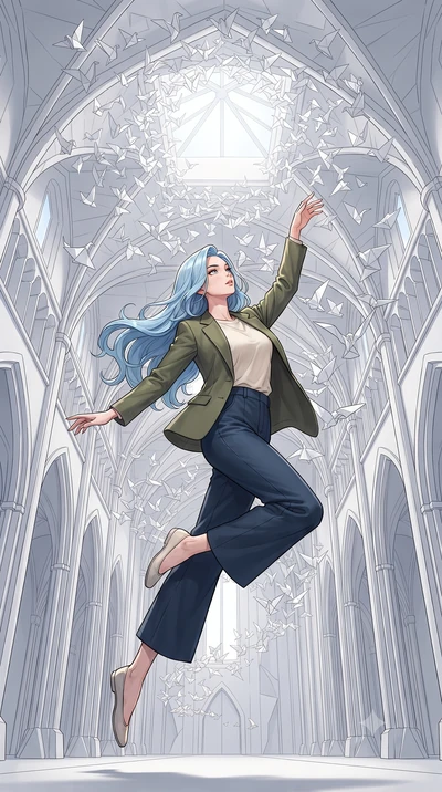 score_9, masterpiece, best quality, ultra-detailed, high-budget anime keyframe, gorgeous anime illustration, with clean line-art, distinct ink outlines, and high-contrast stereoscopic depth, Korean woman. low angle full-body shot from head to toe sho