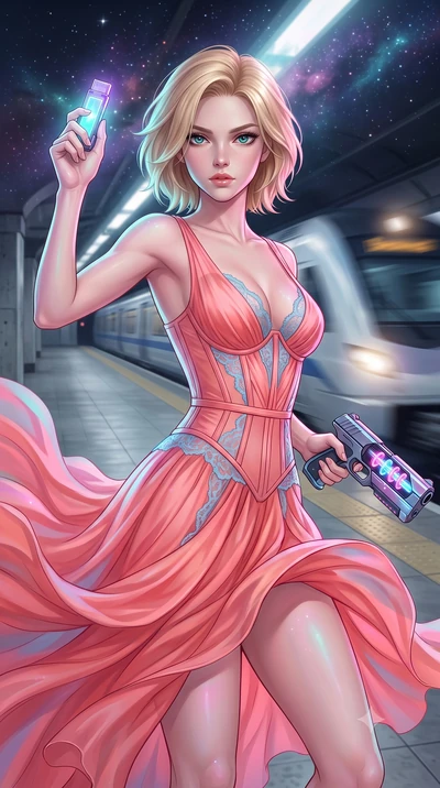 score_9, masterpiece, best quality, ultra-detailed, high-budget anime keyframe, editorial fashion photography, tasteful artistic composition, Caucasian woman, strictly human ears. close-up cowboy shot from the waist and thighs up, the character domin