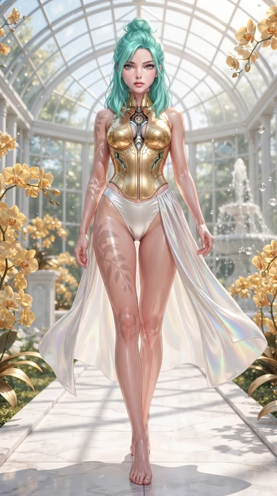score_9, masterpiece, best quality, ultra-detailed, high-budget anime keyframe, editorial fashion photography, tasteful artistic composition, Japanese woman. low angle full-body shot from head to toe showing her feet, filling the entire 9:16 vertical