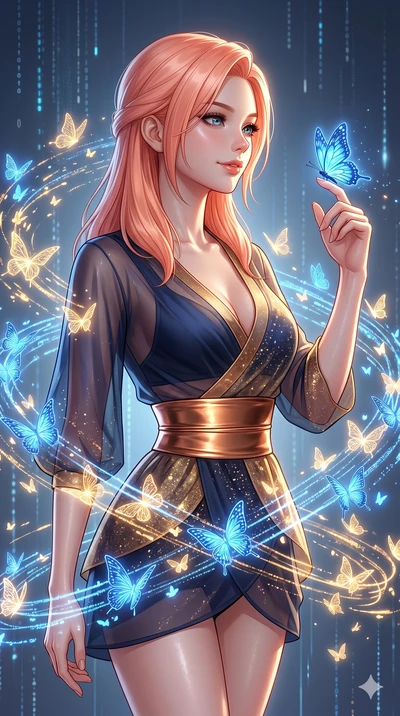score_9, masterpiece, best quality, ultra-detailed, high-budget anime keyframe, editorial fashion photography, tasteful artistic composition, Japanese woman. Upper body close-up from the thighs up, character filling the screen for maximum presence. S