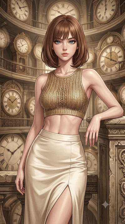 score_9, masterpiece, best quality, ultra-detailed, high-budget anime keyframe, editorial fashion photography, tasteful artistic composition, Caucasian woman, strictly human ears. close-up cowboy shot from the waist and thighs up, the character domin