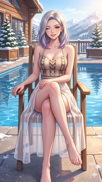 score_9, masterpiece, best quality, ultra-detailed, high-budget anime keyframe, vibrant anime aesthetic, Caucasian woman, strictly human ears. cowboy shot from the thighs up, character and outfit filling the frame for maximum presence. She is sitting